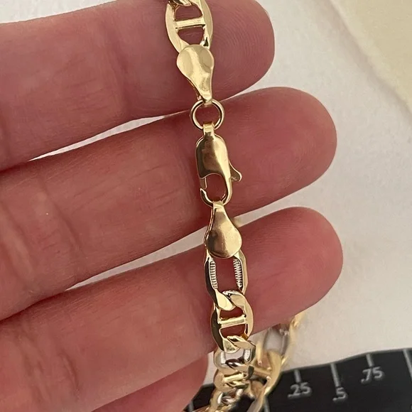 18k Gold Filled Thick Mariner Anklet - Picture 6 of 8